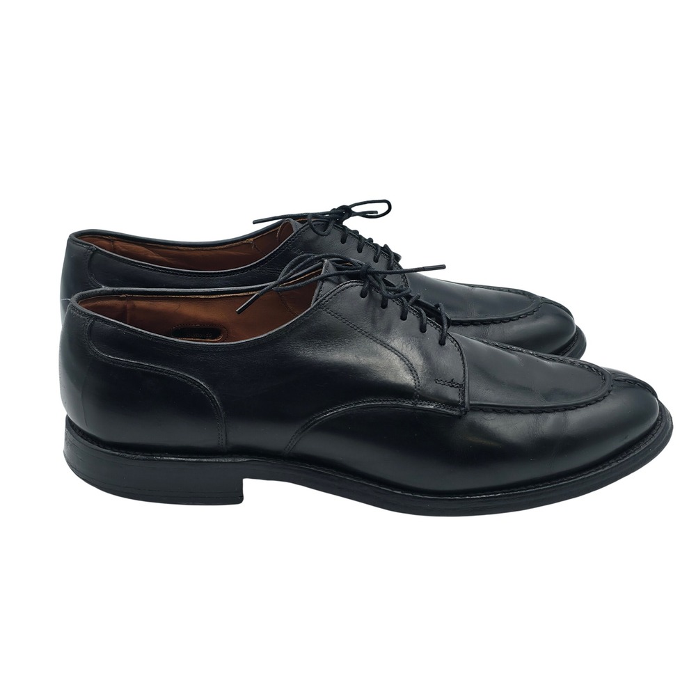 Allen Edmonds Bradley Split Toe Blucher Men 11.5 B Black Leather Dress Shoes USA